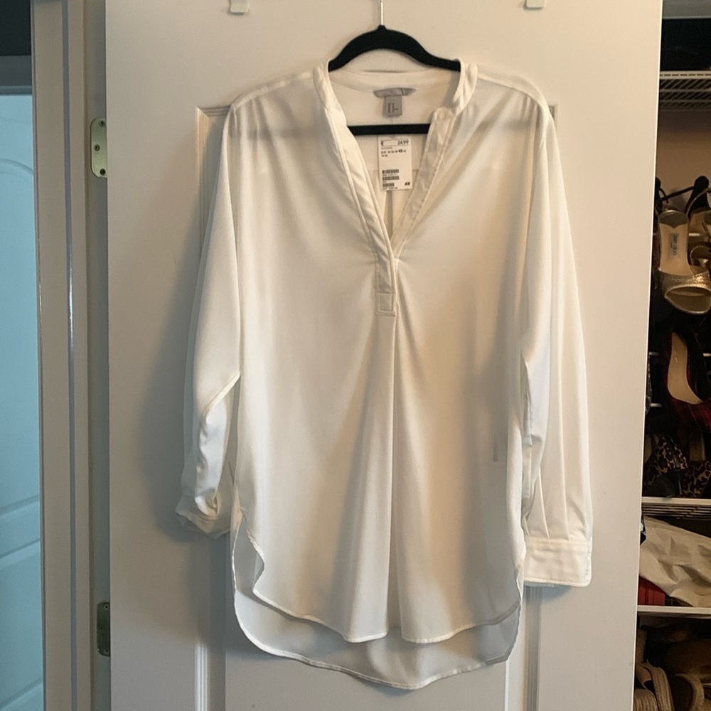 H&M winter white blouse